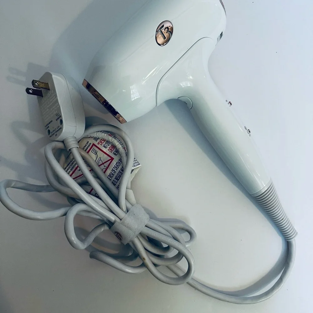 T3 Fit Compact-  White and Rose Gold Hair Dryer - Picture 2 of 4